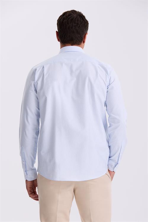 Mavi %100 Pamuk Düğmeli Yaka Comfort Fit Gömlek