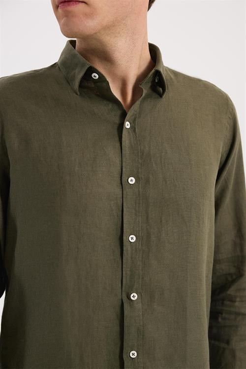 Haki Rahat Kalıp - Comfort Fit Gömlek Klasik Yaka