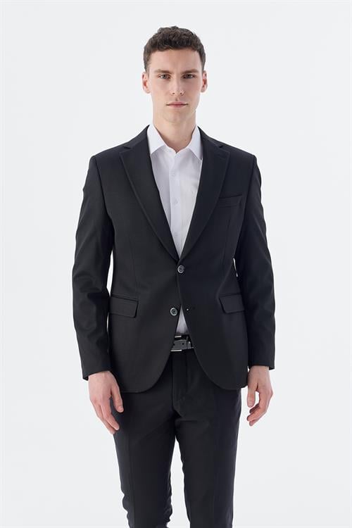 Dar Kalıp - Slim Fit Serili Ceket-Jakamen  Mono Yaka  Serili