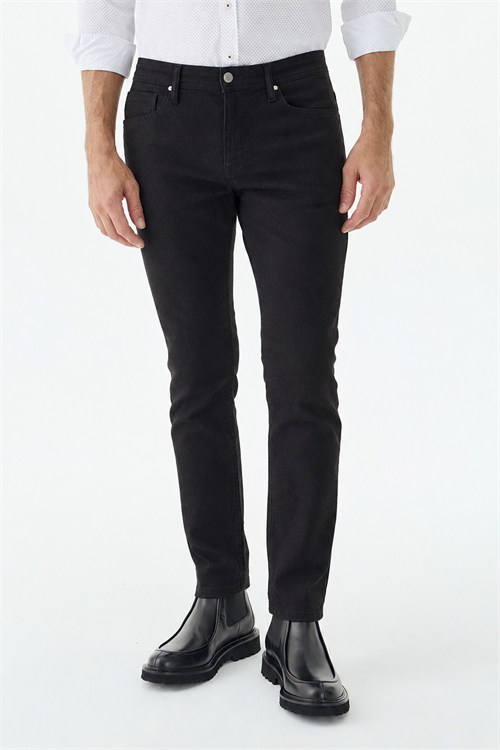 Siyah Comfort Fit 5 Cep Kanvas Pantolon