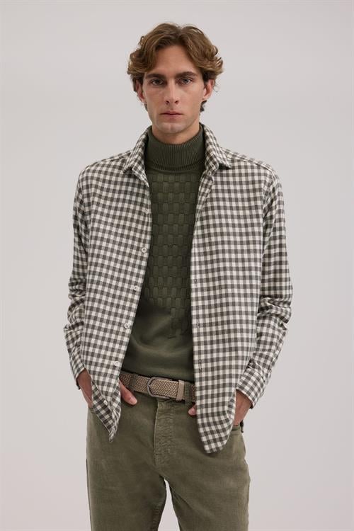 Haki Klasik Kalıp - Classic Gömlek Klasik Yaka