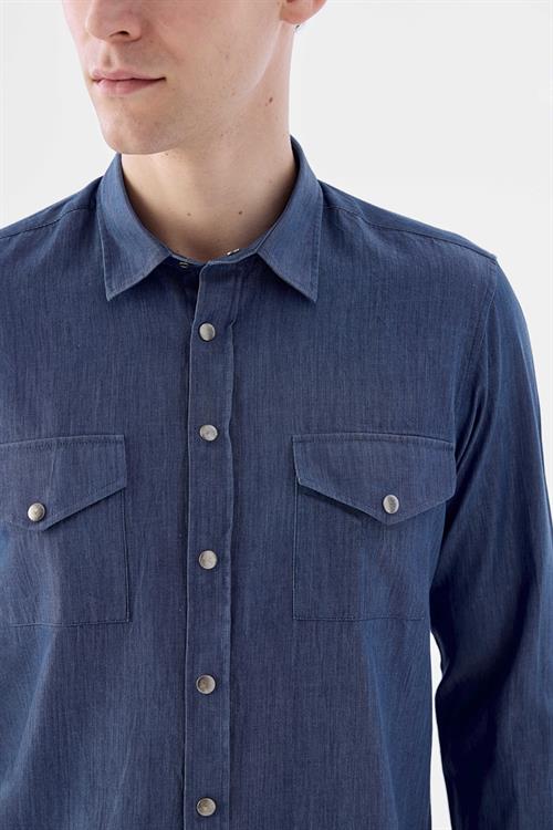 Rahat Kalıp - Comfort Fit Serili Gömlek-Jakamen  Denim  Serili