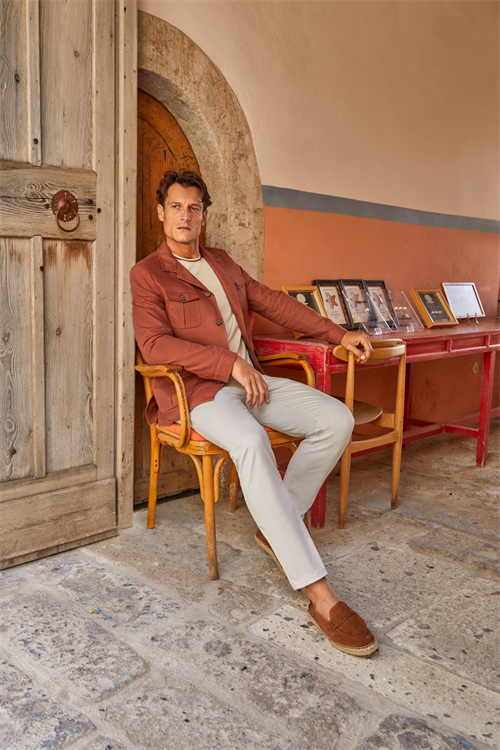 Kırmızı Slim Fit Cepli  Mevsimlik Safari Ceket