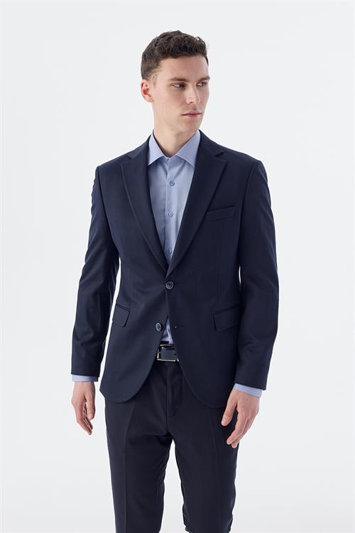 Dar Kalıp - Slim Fit Serili Ceket-Jakamen  Mono Yaka  Serili
