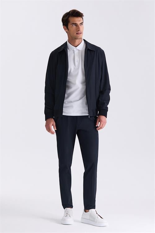 Lacivert Comfort Fit Beli Lastikli Spor Jogger Pantolon