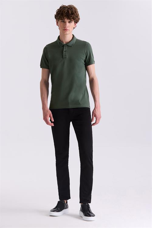 Haki Slim Fit Polo Yaka T-Shirt