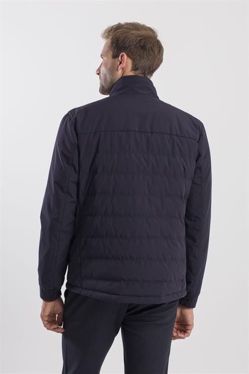 Lacivert Comfort Fit Dik Yaka Spor Mont