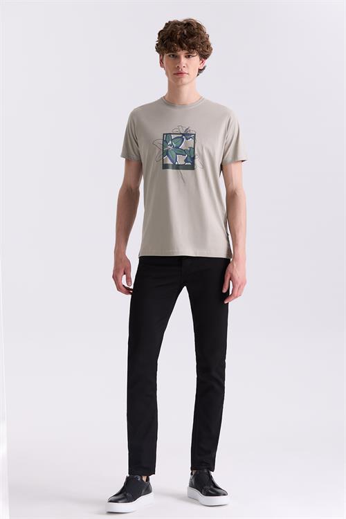 Cağla Slim Fit Bisiklet Yaka T-Shirt