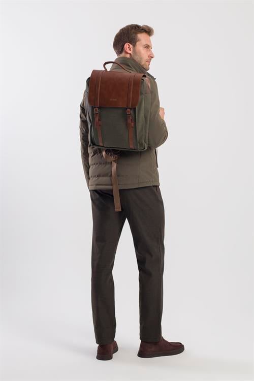 Haki Casual Tokalı Sırt Çantası