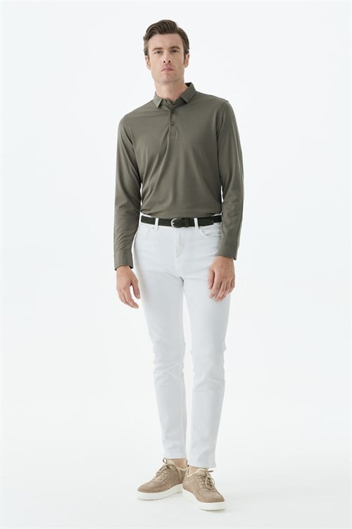 Beyaz Slim Fit 5 Cep Kot Pantolon