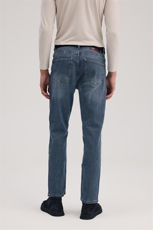 Lacivert Slim Fit 5 Cep Jean Kot Pantolon