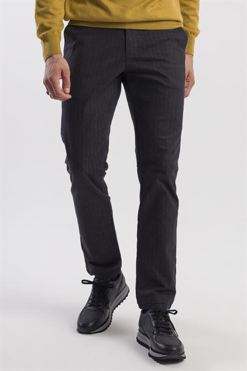 Siyah Comfort Fit Pamuklu Yan Cep Pantolon