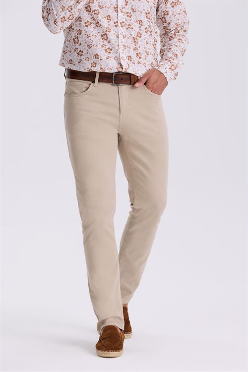 Bej Comfor Fit Kanvas Spor Pantolon