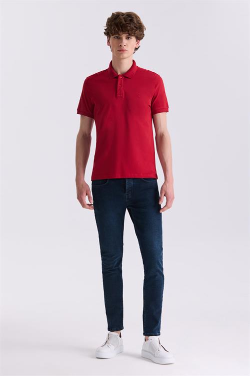 Kırmızı Slim Fit Polo Yaka T-Shirt