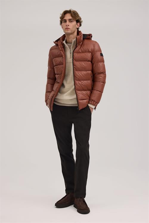 Taba Klasik Kalıp - Regular Fit Mont Kapüşonlu