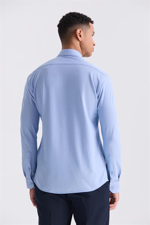 Mavi Comfort Fit Yaka Düğmeli Gömlek