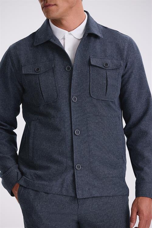 Lacivert Slim Fit Bebe Yaka Cepli Spor Takım Elbise