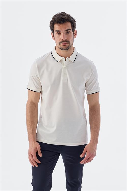 Dar Kalıp - Slim Fit Serili T-Shirt-Jakamen  Polo Yaka  Serili