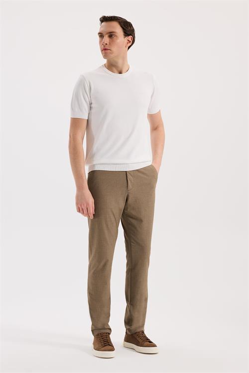 Kahve Rahat Kalıp - Comfort Fit Pantolon Spor Yan Cep