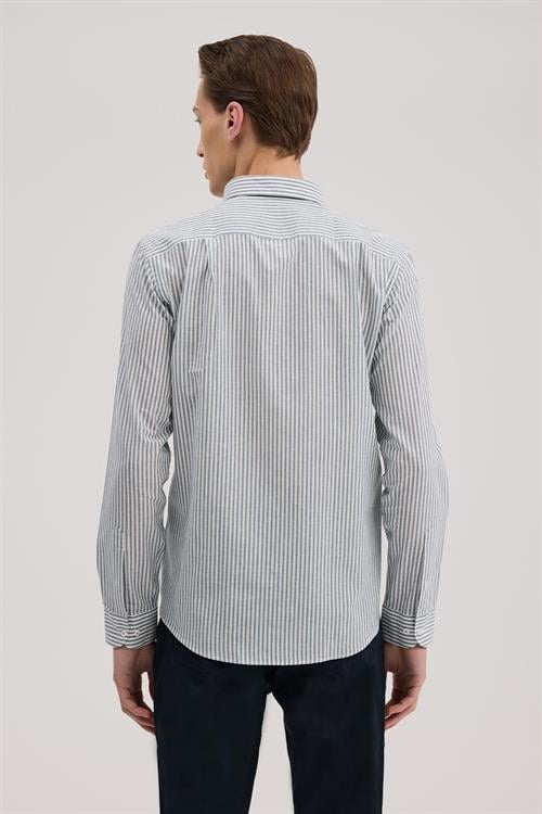 Lacivert Rahat Kalıp - Comfort Fit Gömlek Klasik Yaka