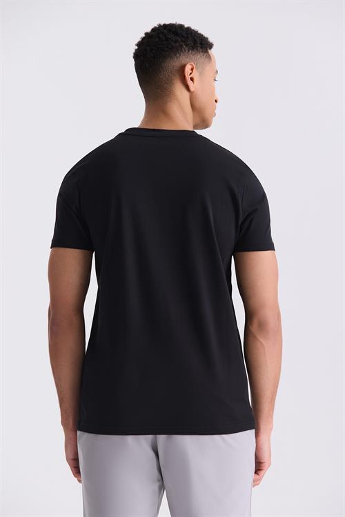 Siyah Slim Fit Bisiklet Yaka T-Shirt