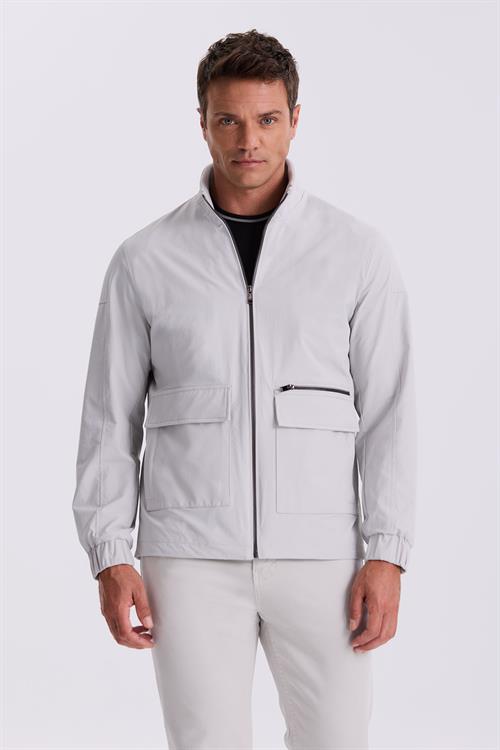 Taş Comfort Fit Dik Yaka Mevsimlik Mont