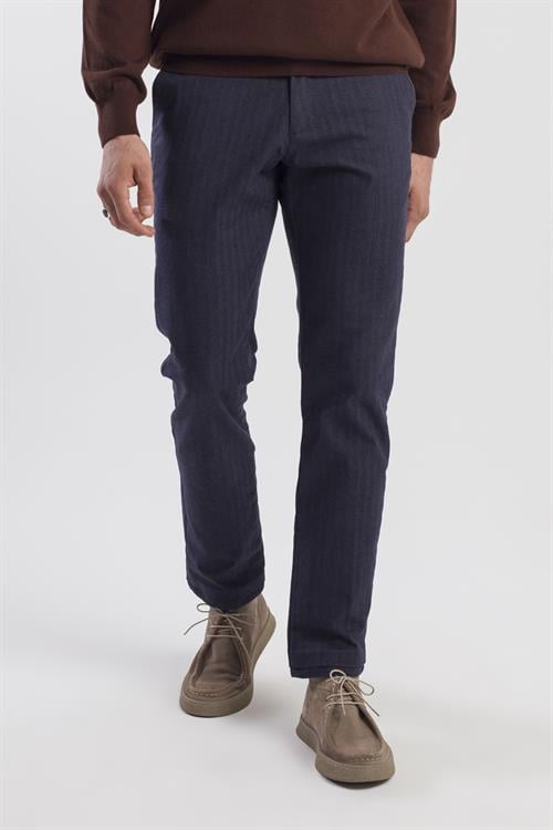 Lacivert Comfort Fit Pamuklu Yan Cep Pantolon