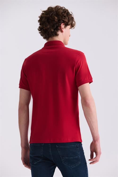 Kırmızı Slim Fit Polo Yaka T-Shirt
