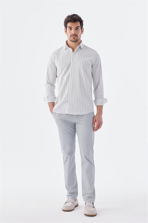 Rahat Kalıp - Comfort Fit Serili Gömlek-Jakamen  Klasik Yaka  Serili