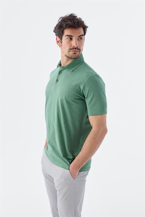 Dar Kalıp - Slim Fit Serili T-Shirt-Jakamen  Polo Yaka  Serili