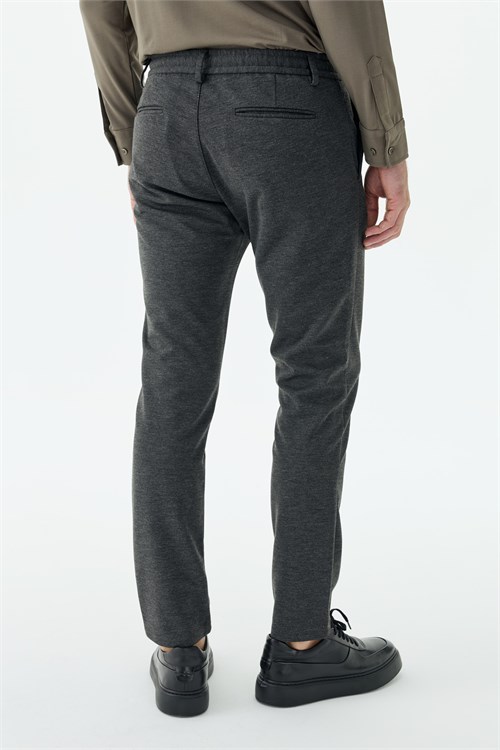 Antrasit Comfort Fit Beli Lastikli Yan Cep Jogger Pantolon