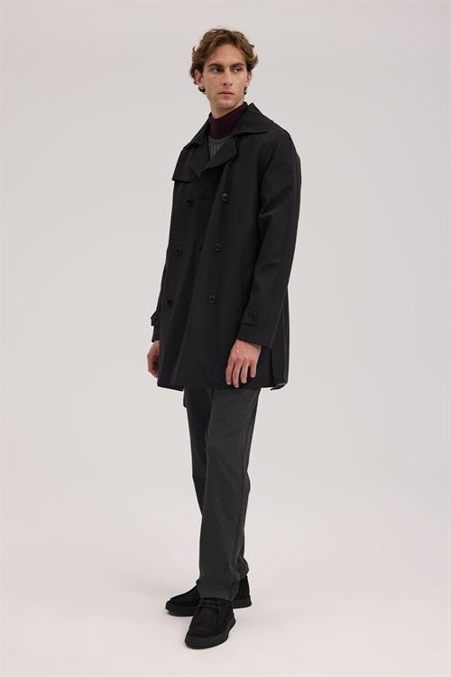 Siyah Rahat Kalıp - Comfort Fit Mont Kruvaze