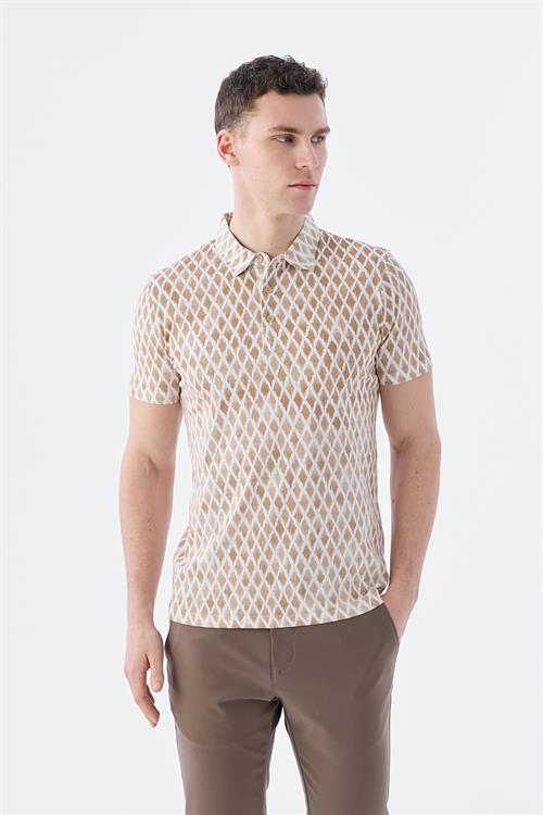 Dar Kalıp - Slim Fit Serili T-Shirt-Jakamen  Polo Yaka  Serili