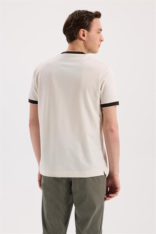Beyaz Slim Fit Bisiklet Yaka %100 Pamuk T-Shirt