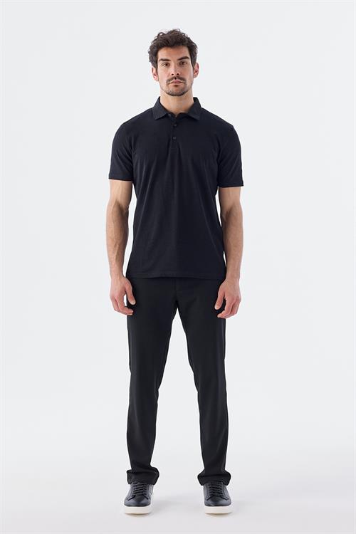 Dar Kalıp - Slim Fit Serili T-Shirt-Jakamen  Polo Yaka  Serili