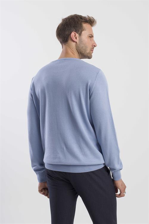 Mavi Slim Fit Bisiklet Yaka Triko Kazak