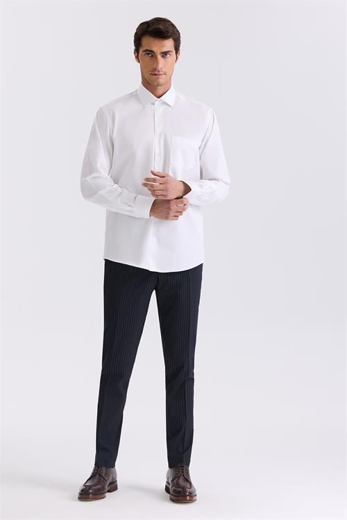 Beyaz Classic Fit %100 Pamuk Gömlek