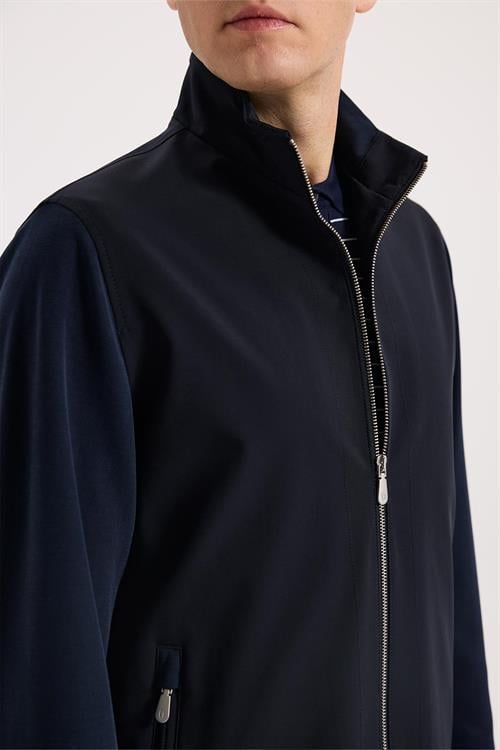 Lacivert Rahat Kalıp - Comfort Fit Mont Hakim Yaka