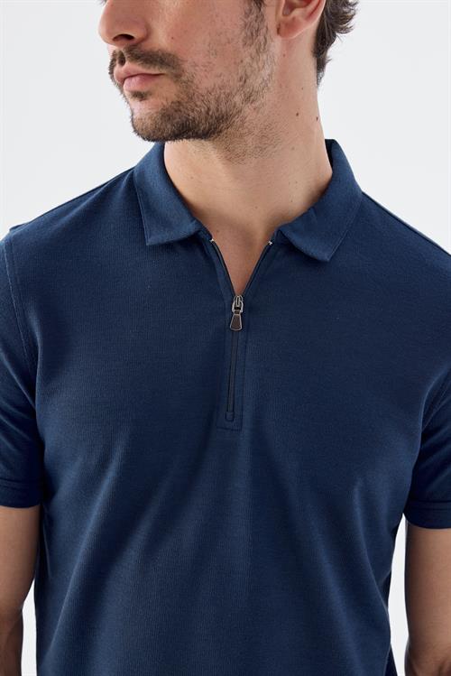 Dar Kalıp - Slim Fit Serili T-Shirt-Jakamen  Fermuarlı  Serili