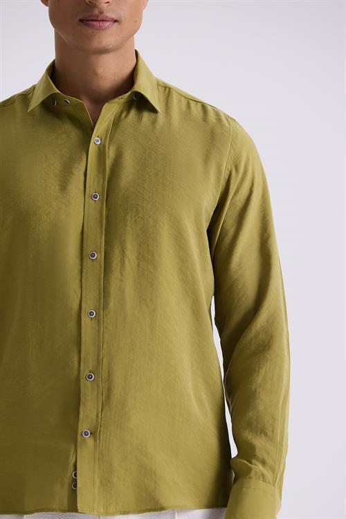 Ceviz  Comfort Fit Düğmeli Yaka Gömlek