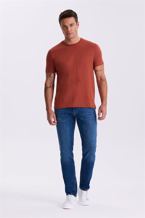Tarçın %100 Pamuk Slim Fit Bisiklet Yaka Basic T-Shirt