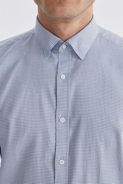 Lacivert Comfort Fit %100 Pamuk Piti Kare Gömlek