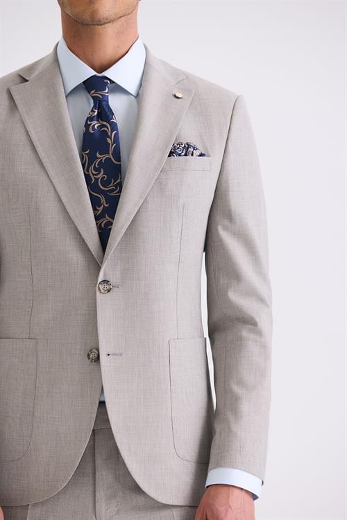 Taş Slim Fit Mono Yaka Yünlü Takım Elbise