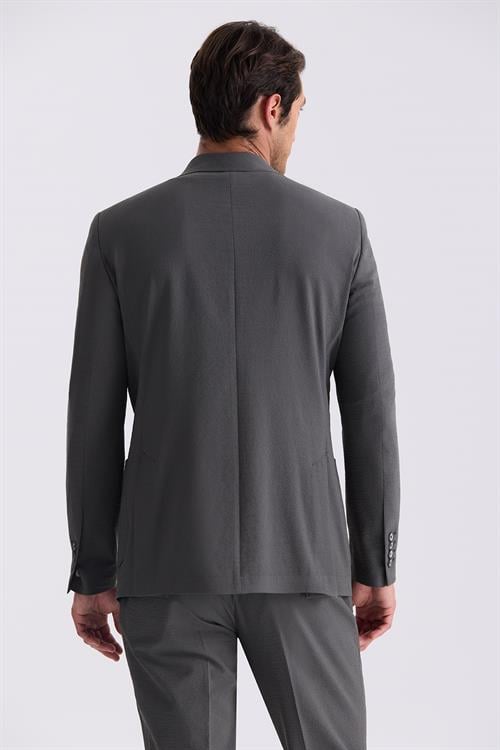 Haki Slim Fit Mono Yaka Spor Takım Elbise