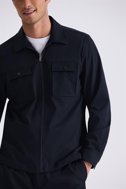 Lacivert Slim Fit Berberi Yaka Spor Takım Elbise