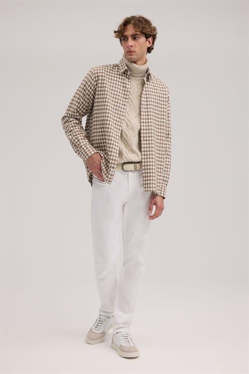 Kahve Klasik Kalıp - Classic Gömlek Klasik Yaka