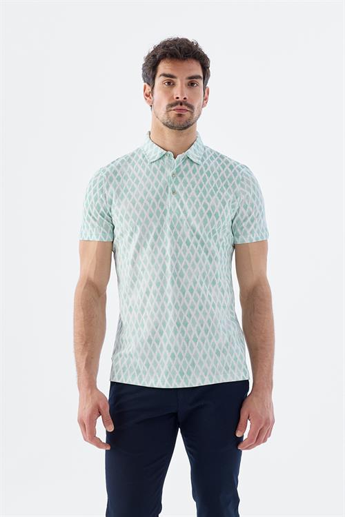 Dar Kalıp - Slim Fit Serili T-Shirt-Jakamen  Polo Yaka  Serili