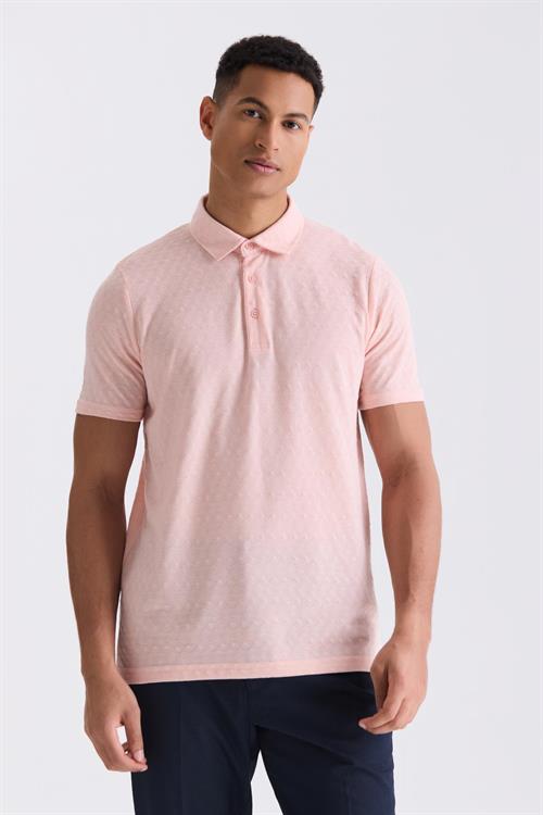 Pembe Slim Fit Polo Yaka T-Shirt