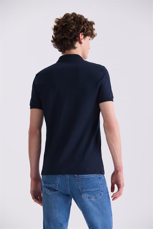Lacivert Slim Fit Polo Yaka T-Shirt