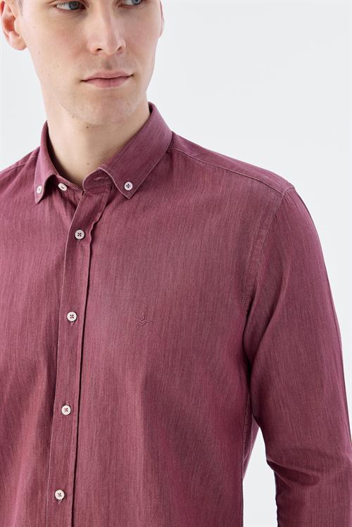 Dar Kalıp - Slim Fit Serili Gömlek-Jakamen  Denim  Serili